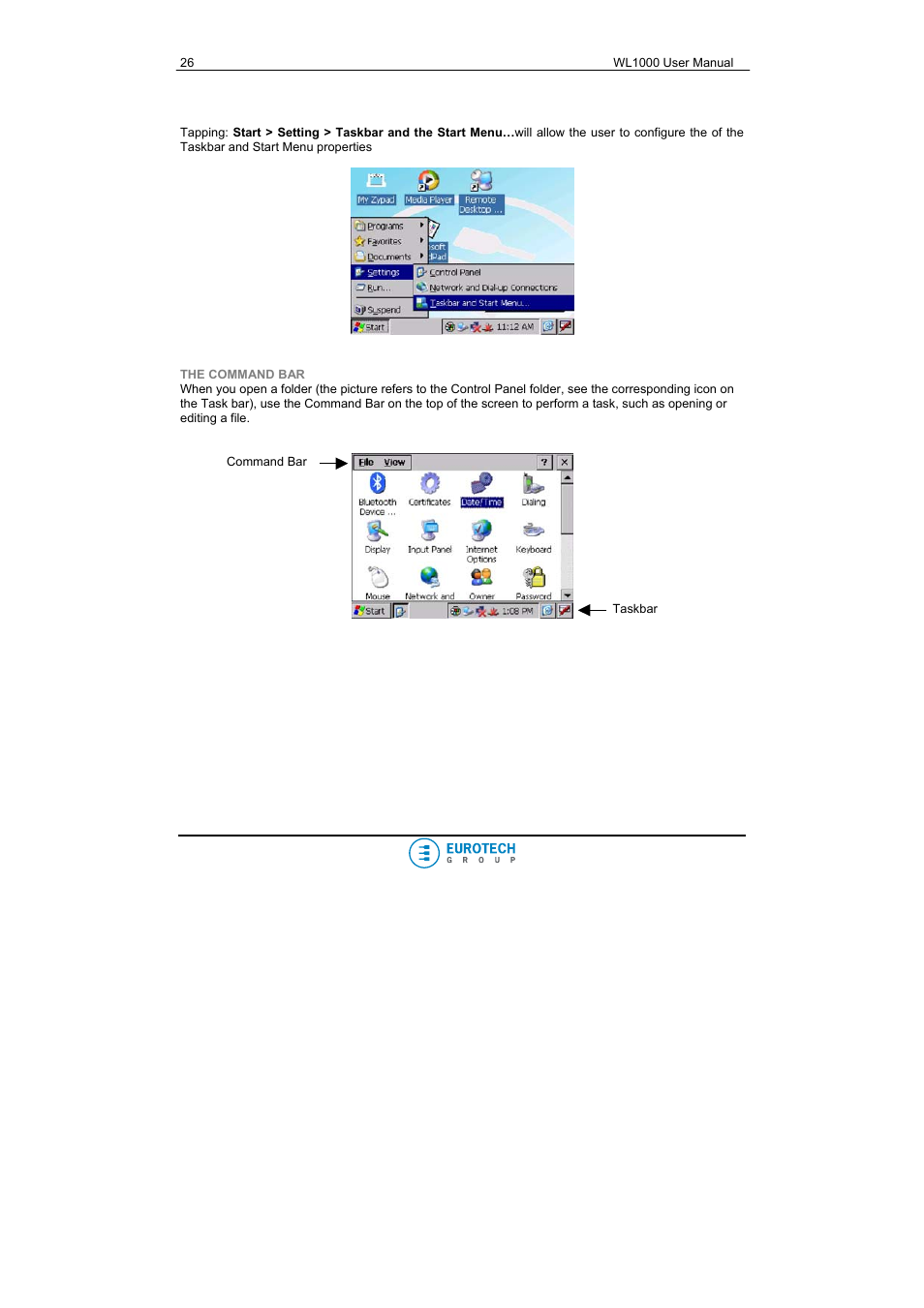 The command bar | Eurotech Appliances WL1000 User Manual | Page 26 / 49