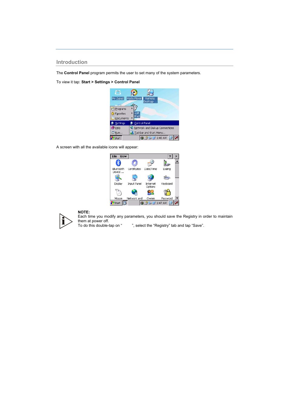 The control panel, Introduction, Chapter 3 | Chapter 3 the control panel introduction | Eurotech Appliances WL1000 User Manual | Page 29 / 49