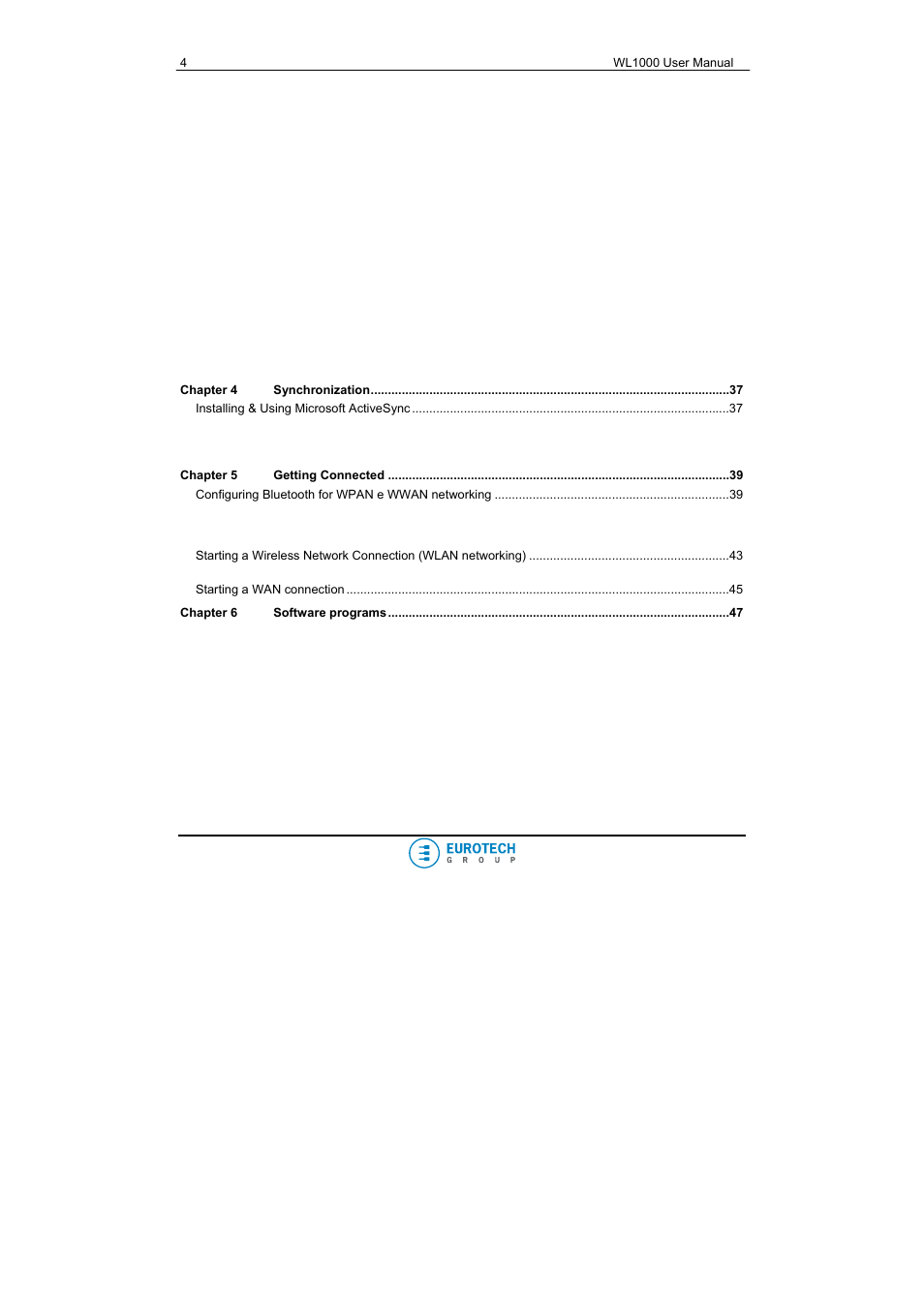 Eurotech Appliances WL1000 User Manual | Page 4 / 49