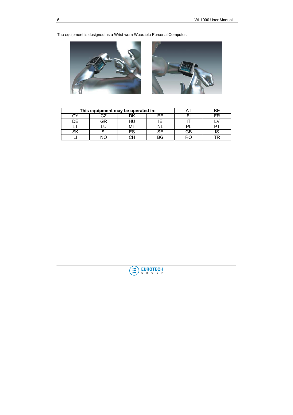 Eurotech Appliances WL1000 User Manual | Page 6 / 49