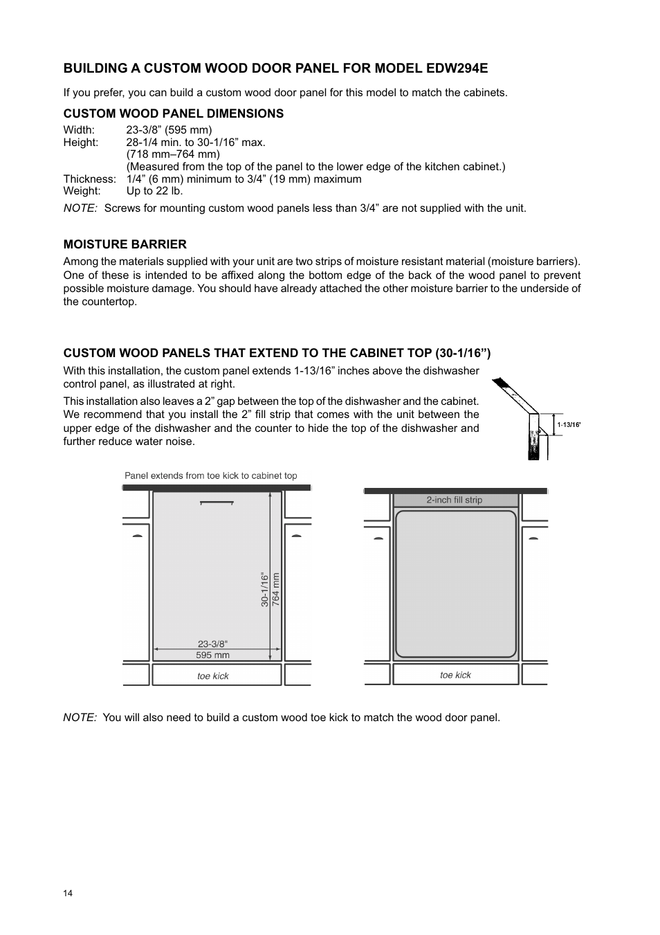 Eurotech Appliances EDW274E User Manual | Page 14 / 36