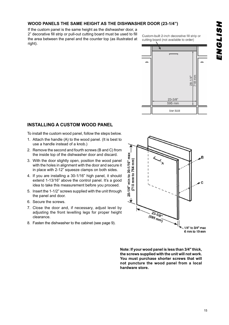 Englishenglishenglishenglishenglish | Eurotech Appliances EDW274E User Manual | Page 15 / 36