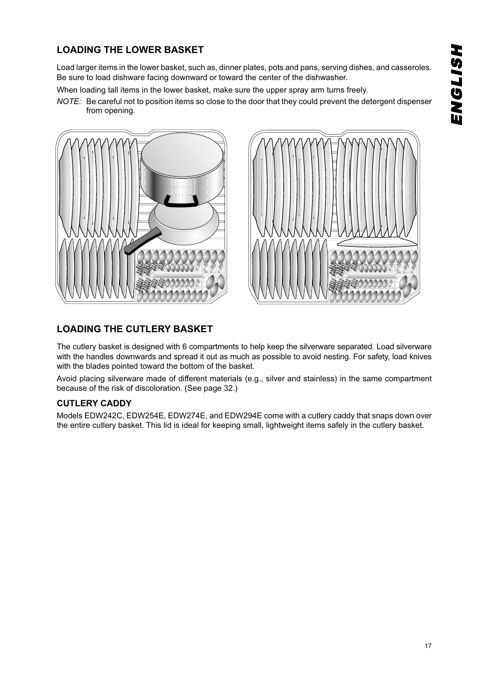Englishenglishenglishenglishenglish | Eurotech Appliances EDW274E User Manual | Page 17 / 36