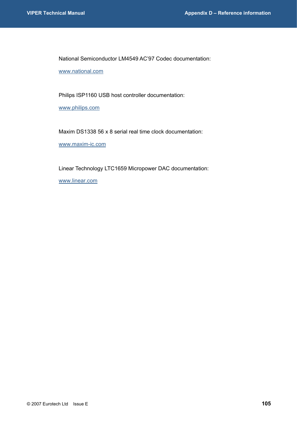 Eurotech Appliances VIPER / VIPER-LITE PXA255 User Manual | Page 105 / 111