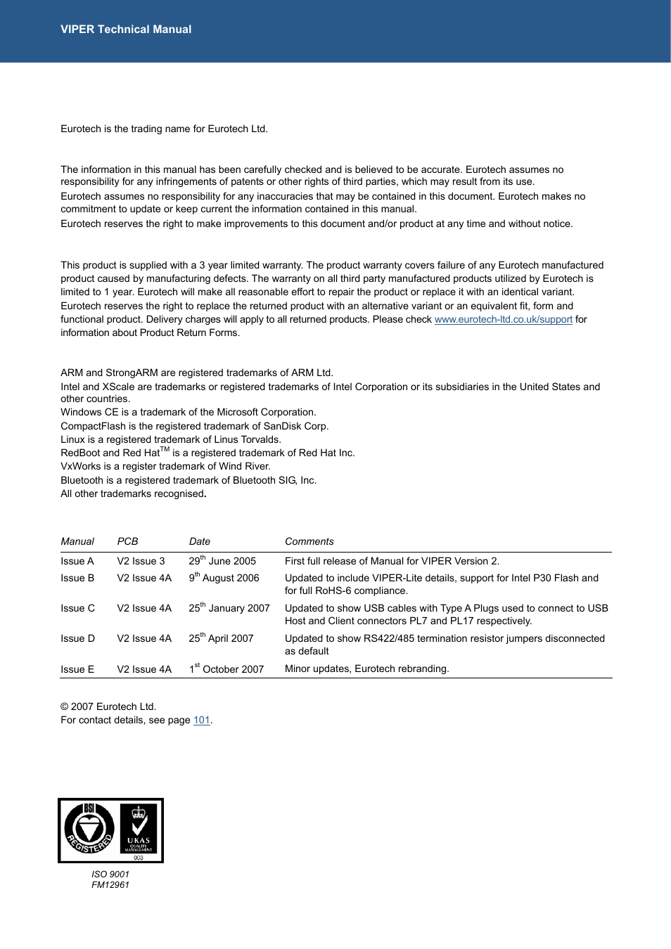 Eurotech Appliances VIPER / VIPER-LITE PXA255 User Manual | Page 2 / 111