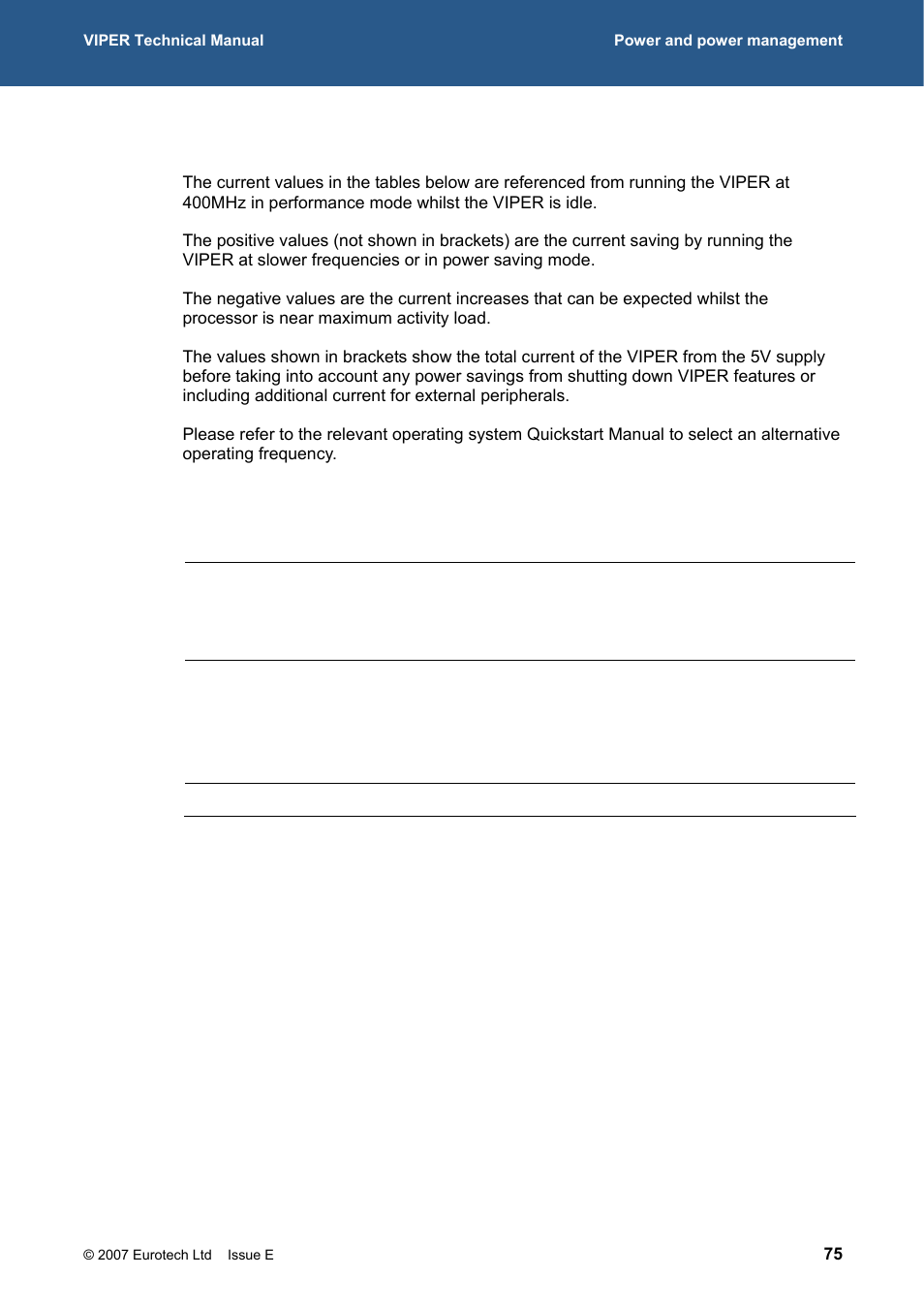 383h, Processor current estimations, 384h | The section, 393h, 394h, 401h | Eurotech Appliances VIPER / VIPER-LITE PXA255 User Manual | Page 75 / 111
