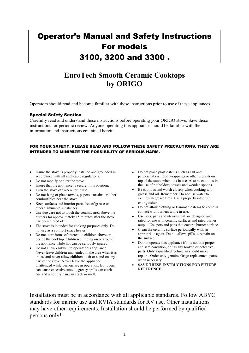 Eurotech Appliances 3200 User Manual | 4 pages