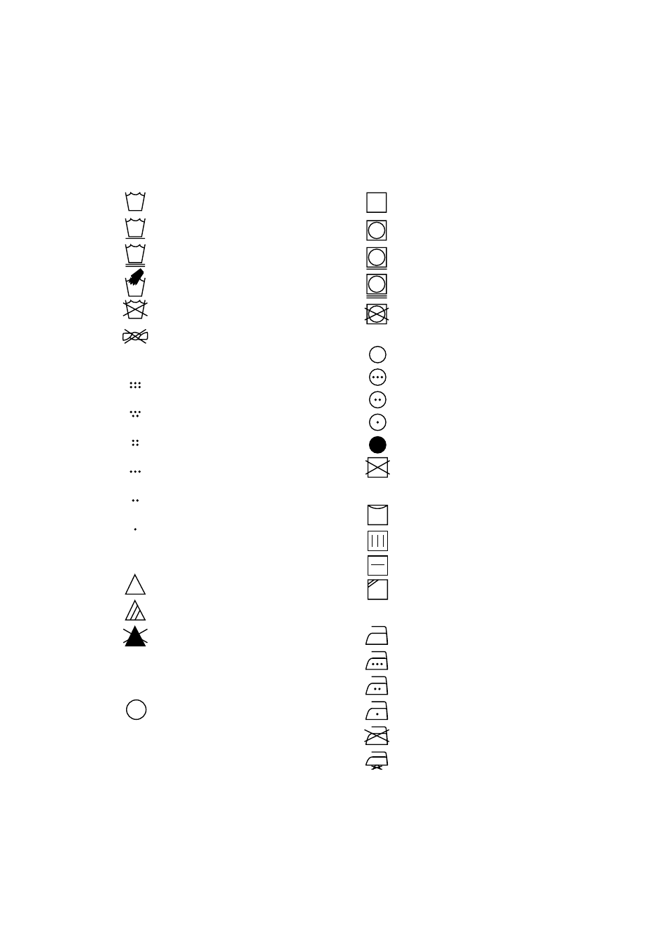 Care label instructions, Care label symbols | Eurotech Appliances EWF150 User Manual | Page 8 / 16