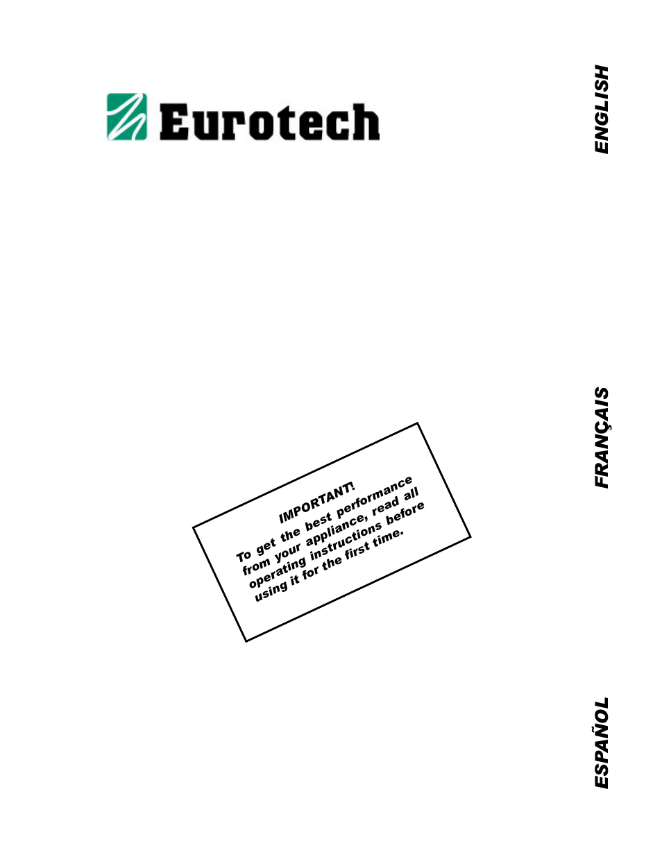 Eurotech Appliances EDW194E User Manual | 36 pages