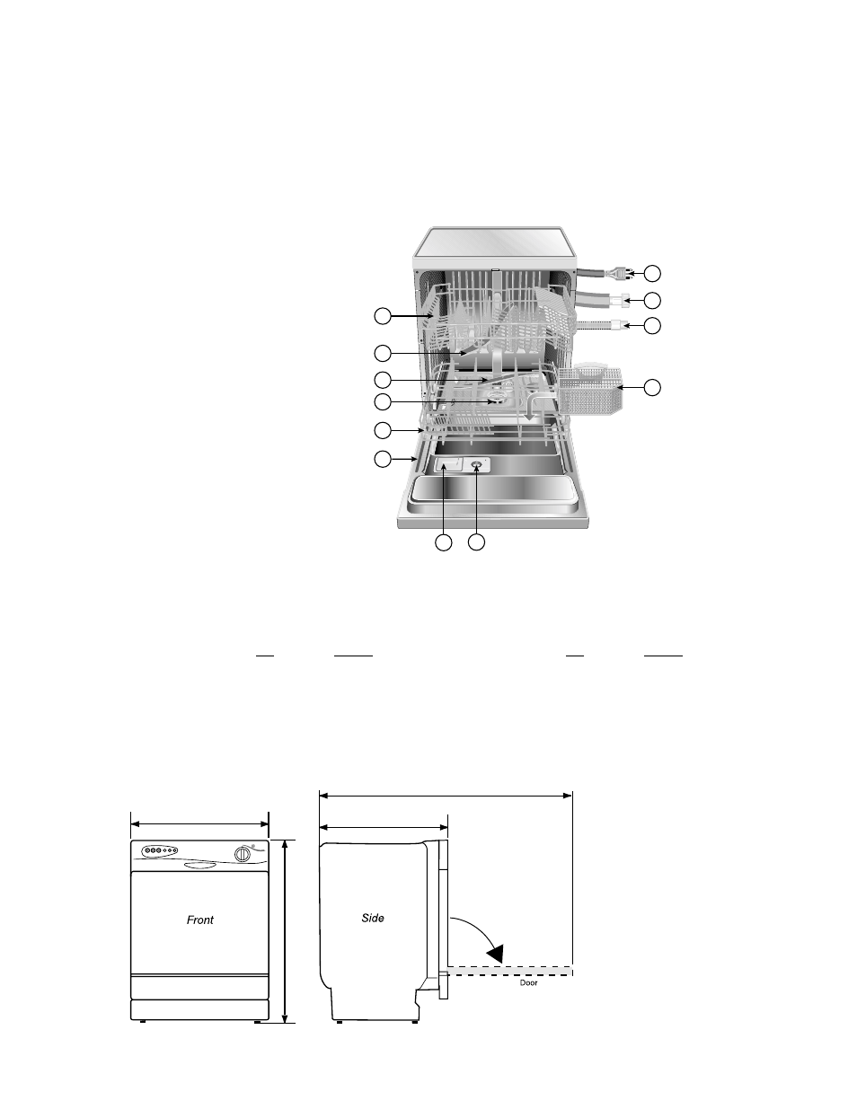 Dishwasher features, Dishwasher dimensions | Eurotech Appliances EDW194E User Manual | Page 4 / 36