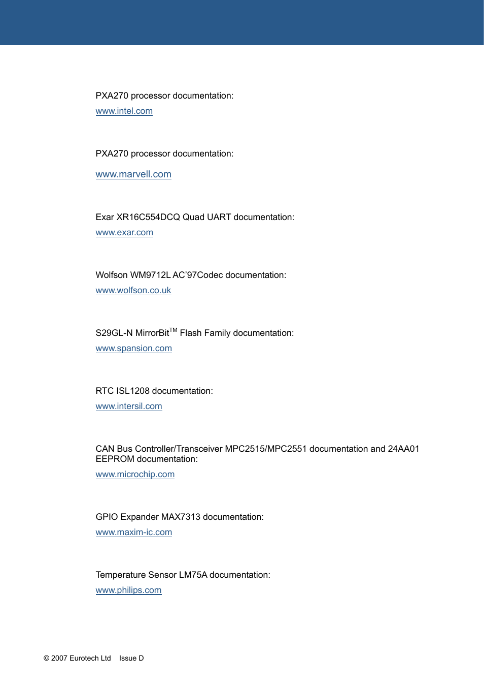 Eurotech Appliances ZEUS PXA270 User Manual | Page 103 / 136