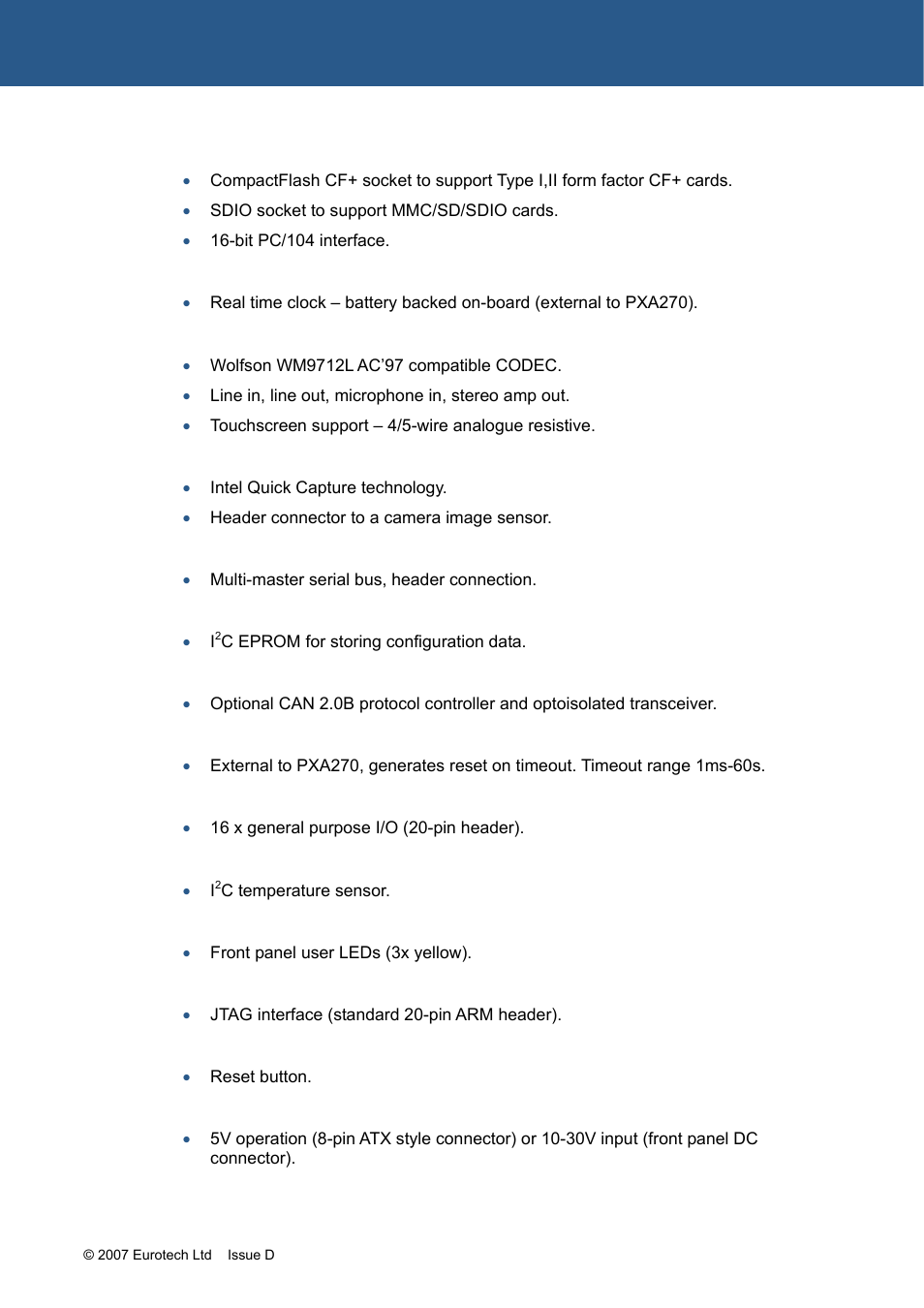 Eurotech Appliances ZEUS PXA270 User Manual | Page 11 / 136