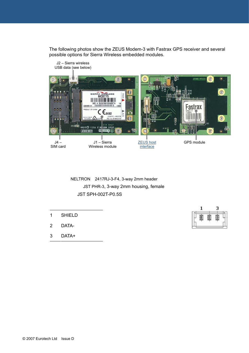 Appendix f - zeus modem details, Zeus modem board 1, For furth | Zeus modem-1 | Eurotech Appliances ZEUS PXA270 User Manual | Page 119 / 136