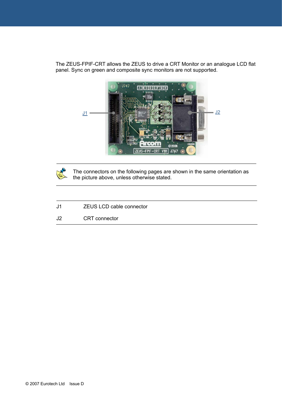 Appendix h - zeus-fpif-crt details | Eurotech Appliances ZEUS PXA270 User Manual | Page 127 / 136