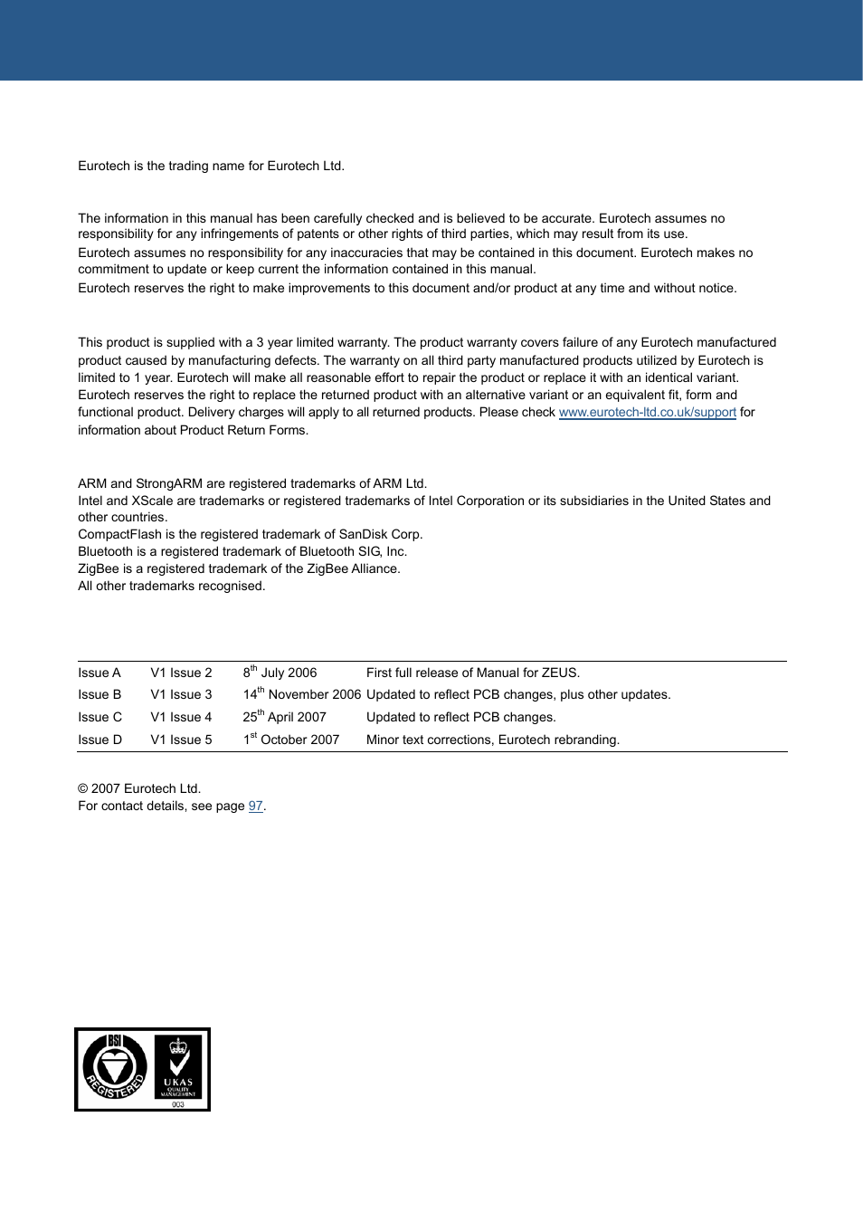 Eurotech Appliances ZEUS PXA270 User Manual | Page 2 / 136