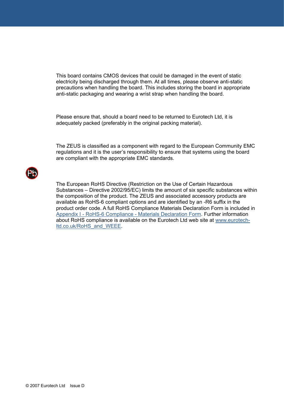 Product handling and environmental compliance | Eurotech Appliances ZEUS PXA270 User Manual | Page 5 / 136