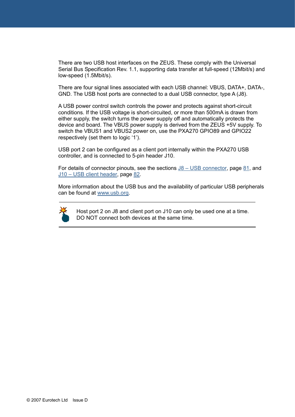 Usb usb, Client rs23 | Eurotech Appliances ZEUS PXA270 User Manual | Page 51 / 136