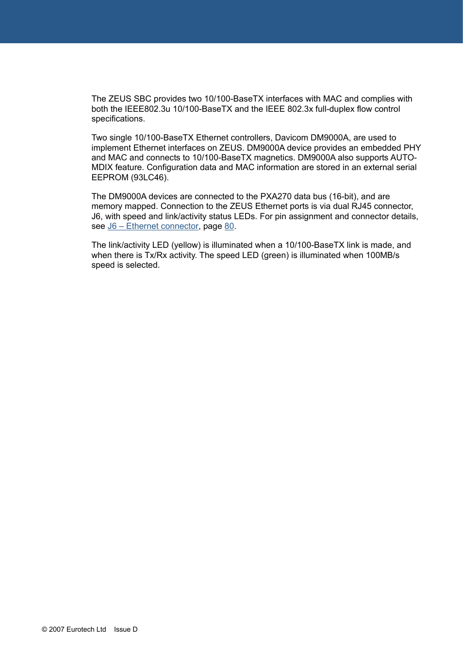 Ethernet, Ethernet host, Ions | Eurotech Appliances ZEUS PXA270 User Manual | Page 52 / 136