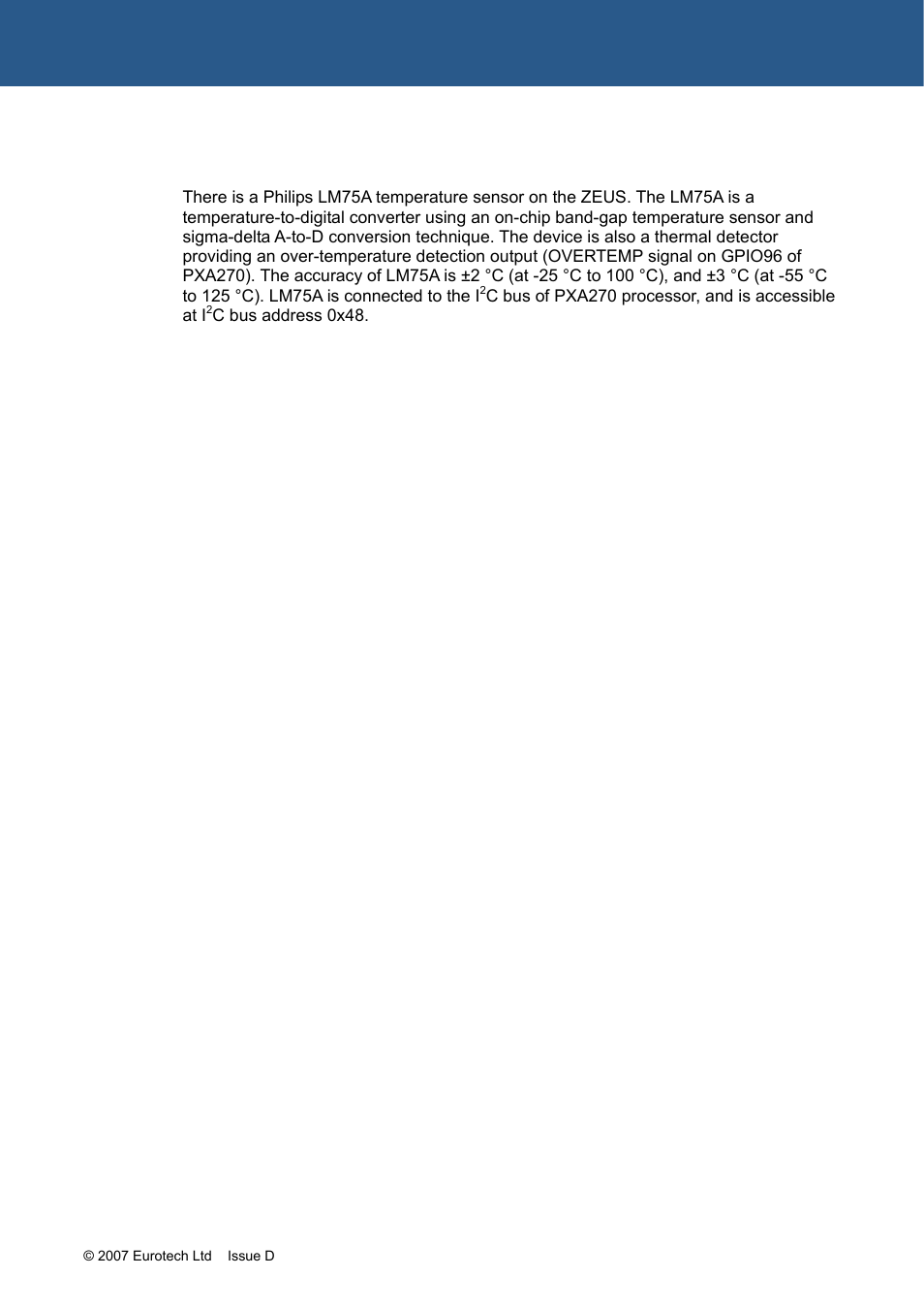 Temperature sensor | Eurotech Appliances ZEUS PXA270 User Manual | Page 61 / 136