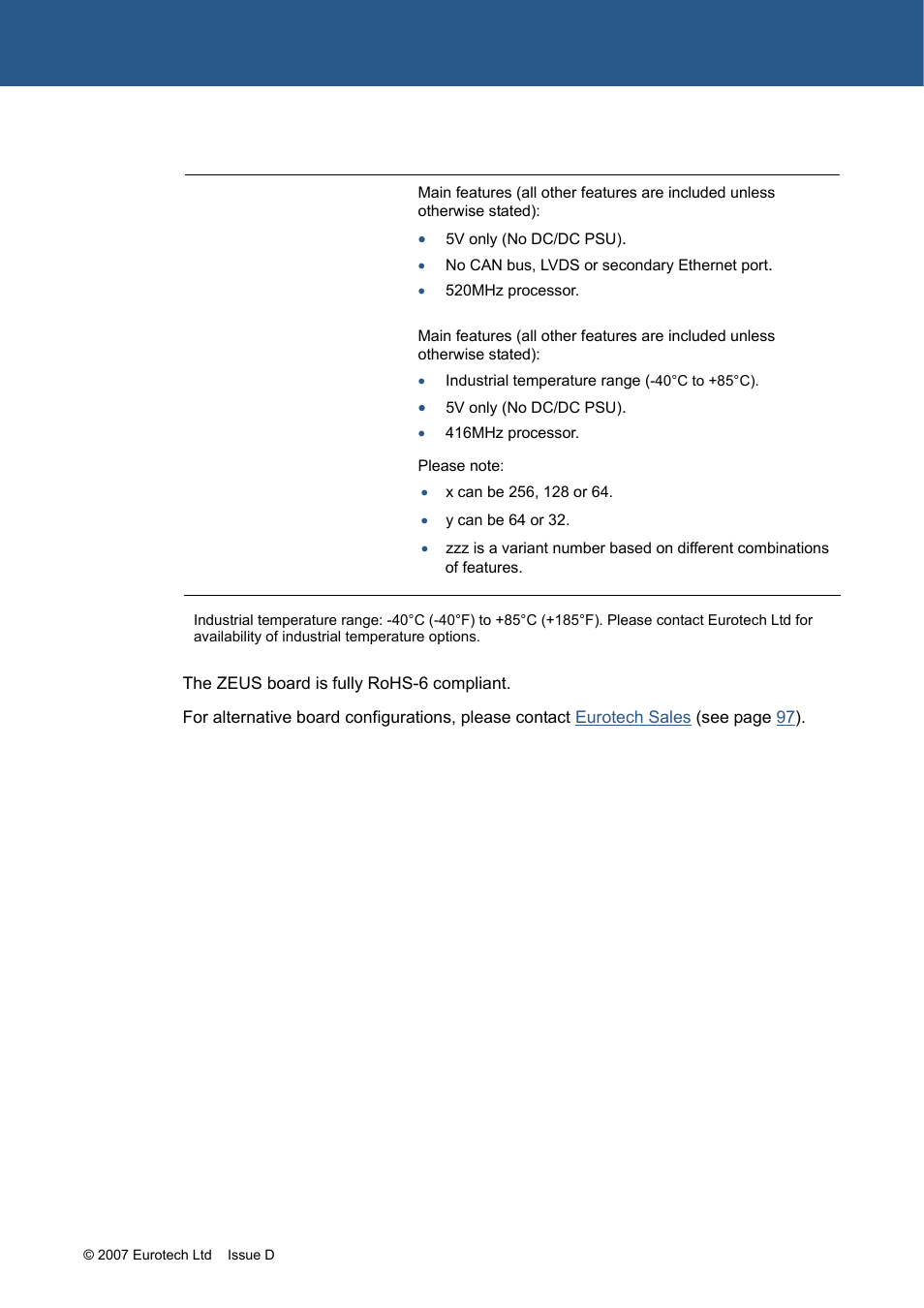Eurotech Appliances ZEUS PXA270 User Manual | Page 7 / 136