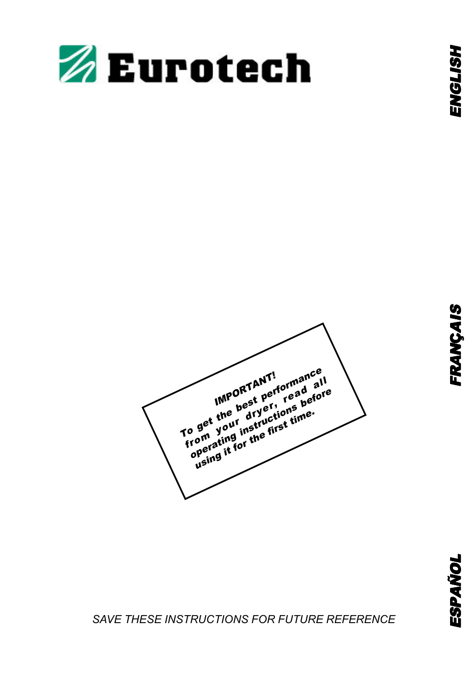 Eurotech Appliances EDV278EL User Manual | 16 pages