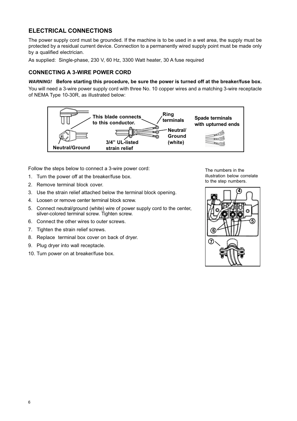 Eurotech Appliances EDV278EL User Manual | Page 6 / 16