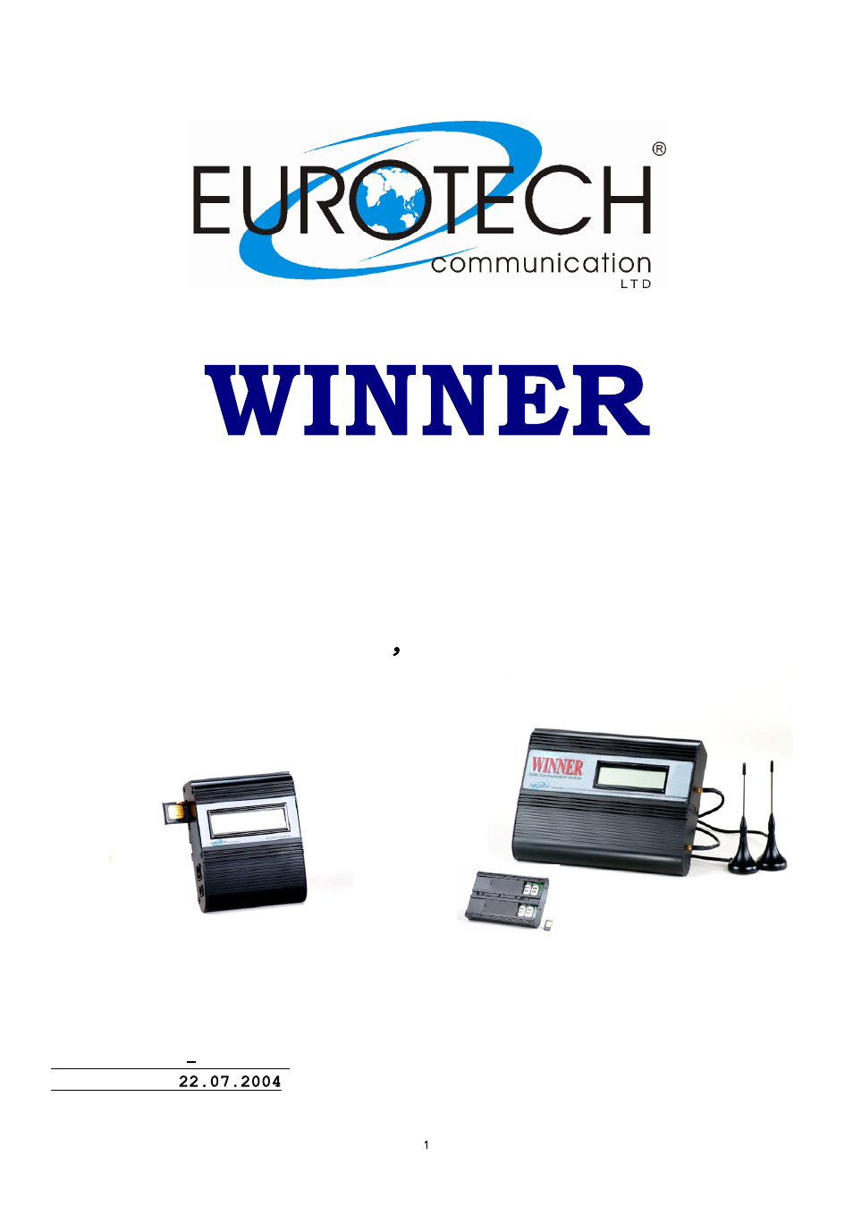 Eurotech Appliances Winner User Manual | 13 pages