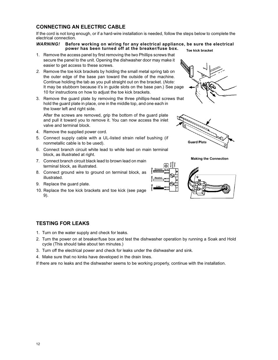 Eurotech Appliances EDW294E User Manual | Page 12 / 35