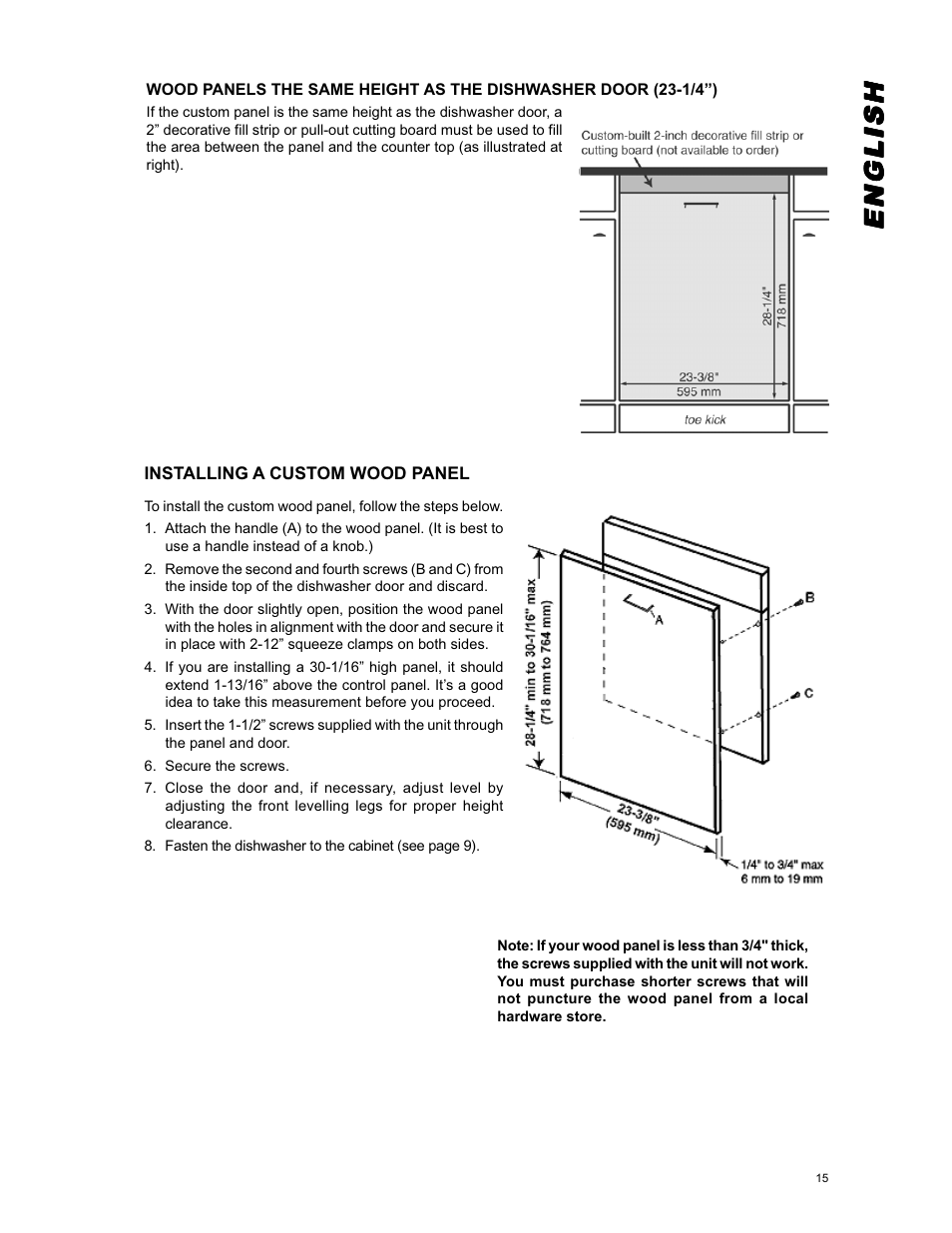 Englishenglishenglishenglishenglish | Eurotech Appliances EDW294E User Manual | Page 15 / 35