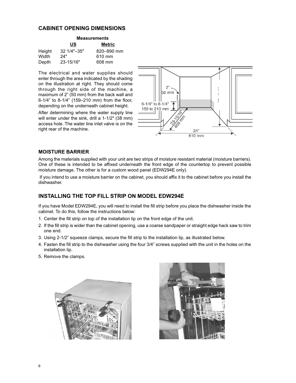 Eurotech Appliances EDW294E User Manual | Page 6 / 35