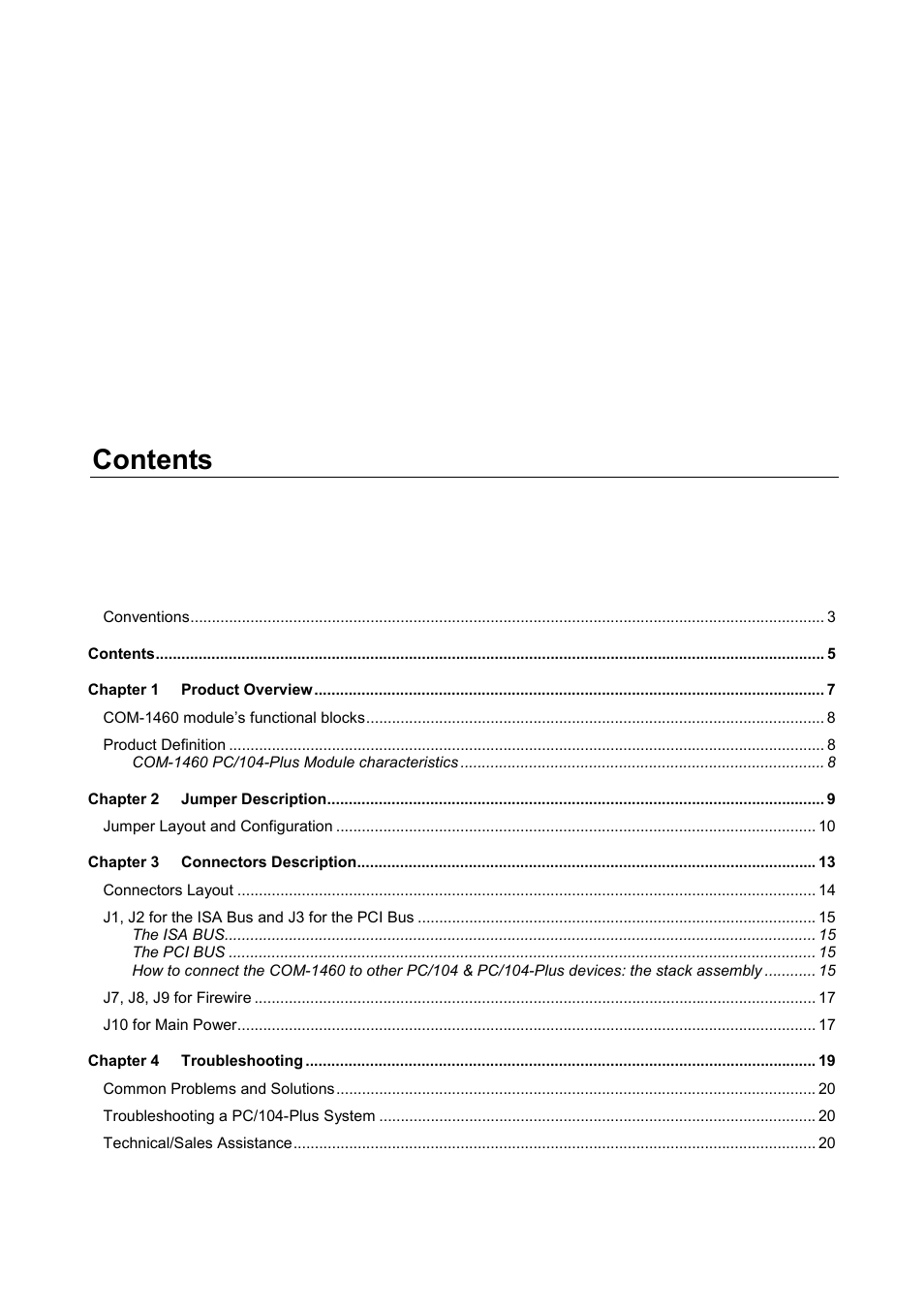 Eurotech Appliances COM-1460 User Manual | Page 5 / 38