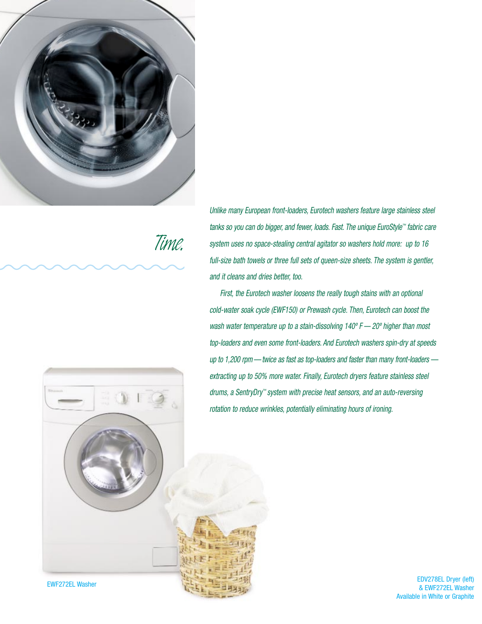 Time | Eurotech Appliances washers and dryers User Manual | Page 3 / 6