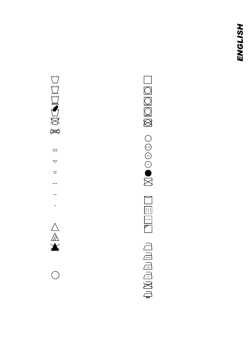 English, Care label instructions | Eurotech Appliances EDC158 User Manual | Page 9 / 16