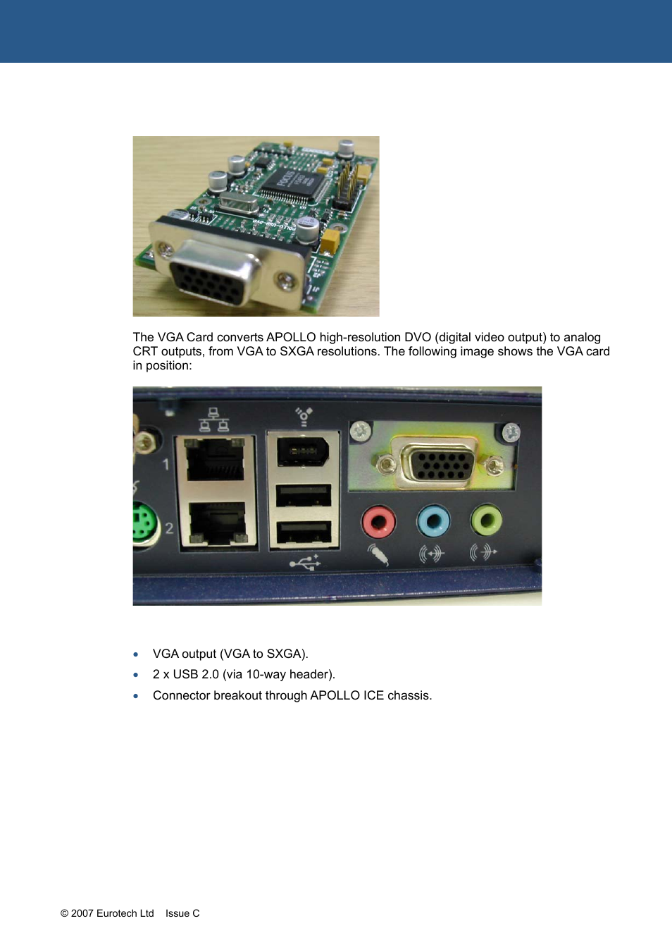 Apollo-usb-dvo: vga | Eurotech Appliances APOLLO 1U ICE FM12961 User Manual | Page 34 / 37