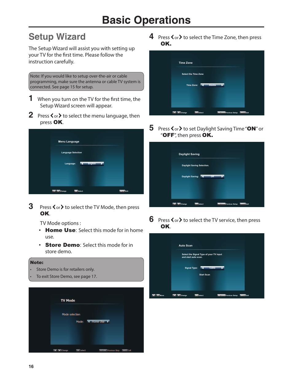 Basic operations, Setup wizard, Press | Emerald Innovations EM37T User Manual | Page 20 / 44