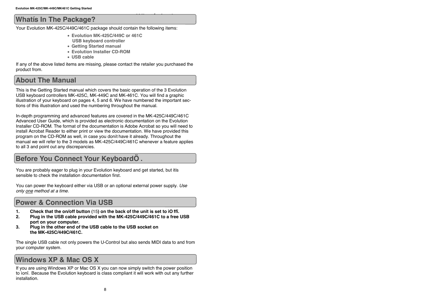 Whatís in the pa | Evolution Technologies MK-425C User Manual | Page 9 / 21