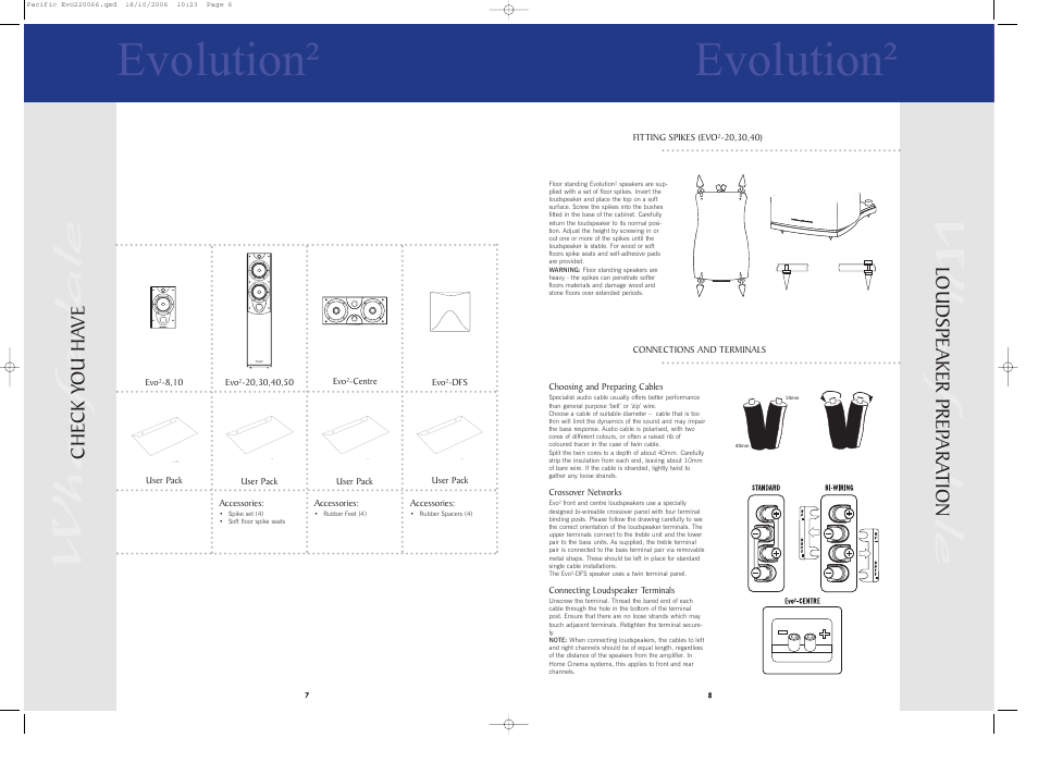 Evolution, Check y ou ha ve, Loudspeaker prep ara tion | Evolution Technologies EVO8 User Manual | Page 5 / 15