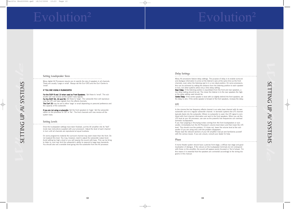 Evolution² evolution, Set ting up a v systems set ting up a v systems | Evolution Technologies EVO8 User Manual | Page 8 / 15