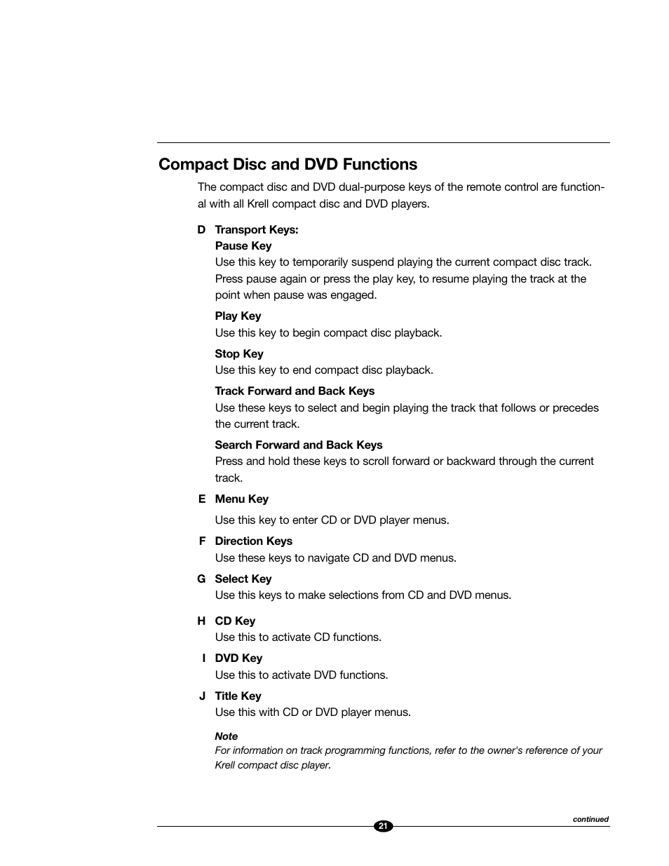 Compact disc and dvd functions | Evolution Technologies 222 User Manual | Page 21 / 48