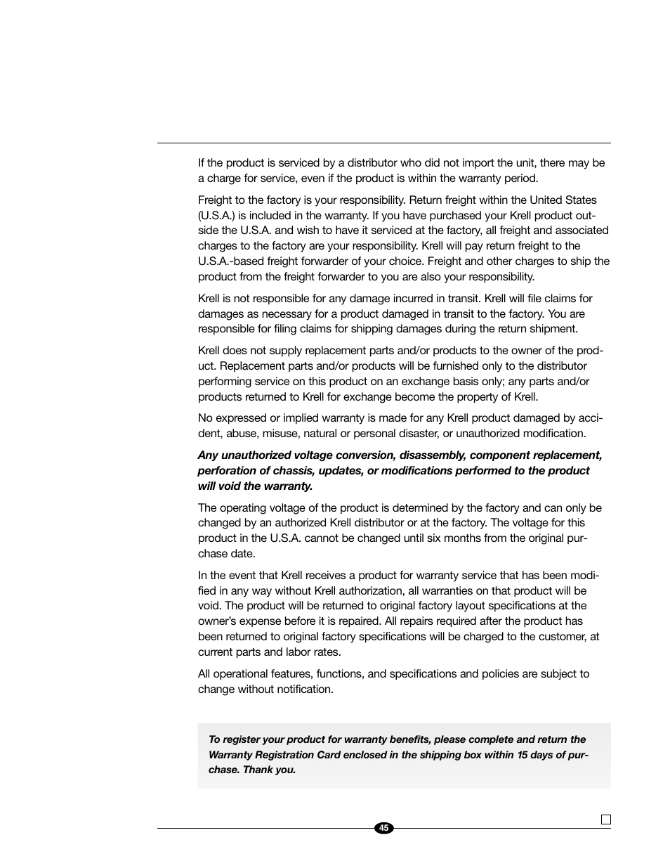 Evolution Technologies 222 User Manual | Page 45 / 48