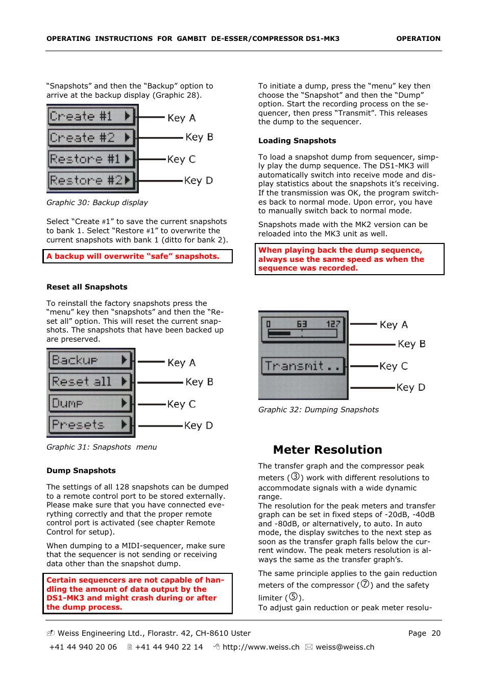 Meter resolution | Edelweiss GAMBIT DS1-MK3 User Manual | Page 20 / 36