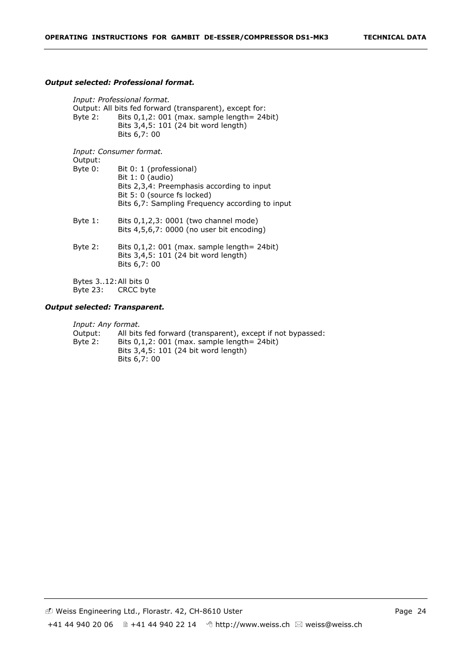 Edelweiss GAMBIT DS1-MK3 User Manual | Page 24 / 36