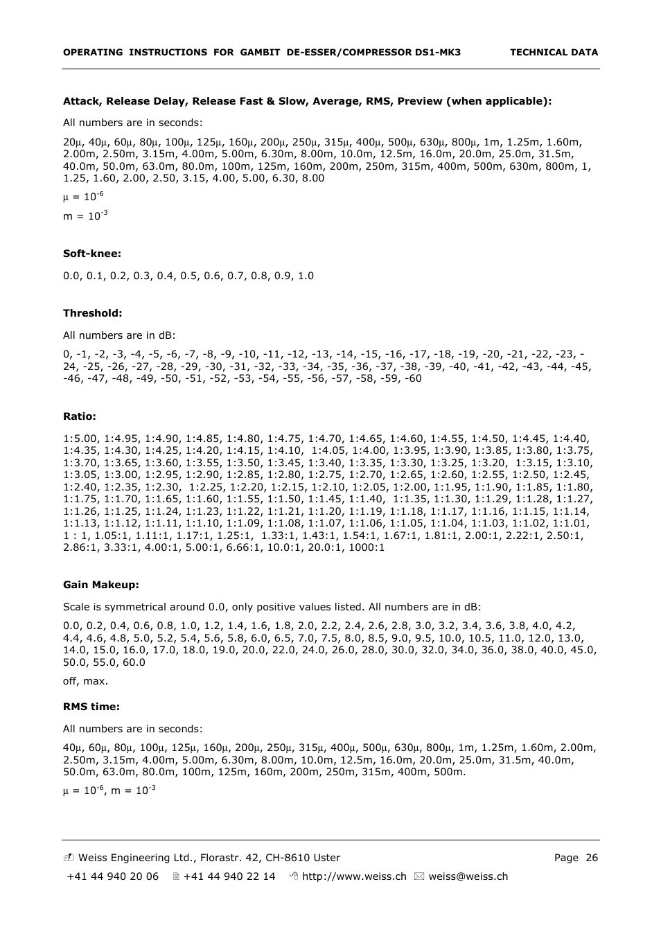 Edelweiss GAMBIT DS1-MK3 User Manual | Page 26 / 36