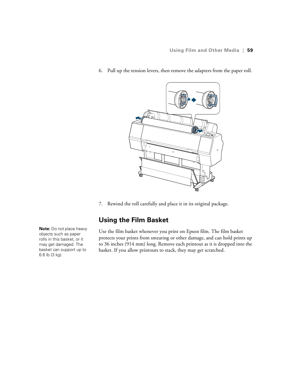 Using the film basket | E-Tech STYLUS Pro WT7900 User Manual | Page 59 / 136