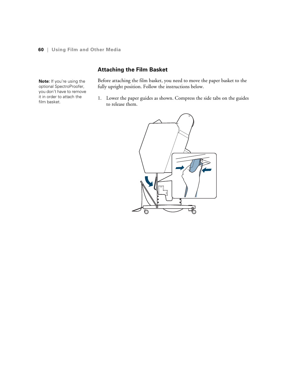 Attaching the film basket | E-Tech STYLUS Pro WT7900 User Manual | Page 60 / 136