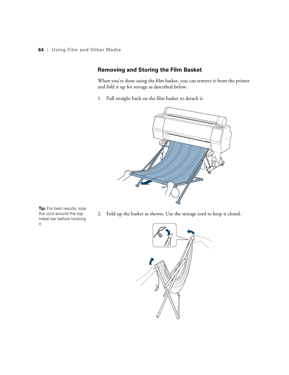 Removing and storing the film basket | E-Tech STYLUS Pro WT7900 User Manual | Page 64 / 136