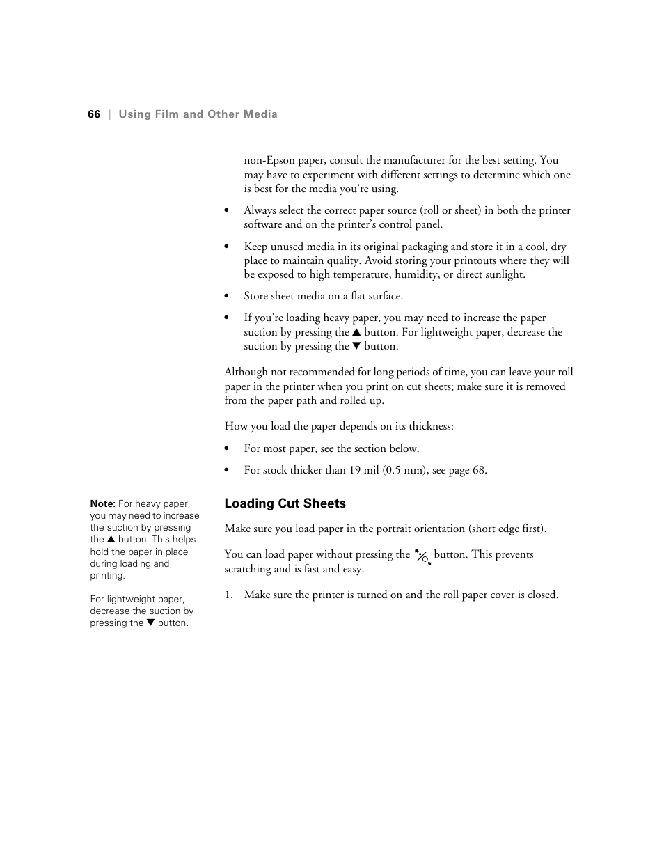 Loading cut sheets | E-Tech STYLUS Pro WT7900 User Manual | Page 66 / 136