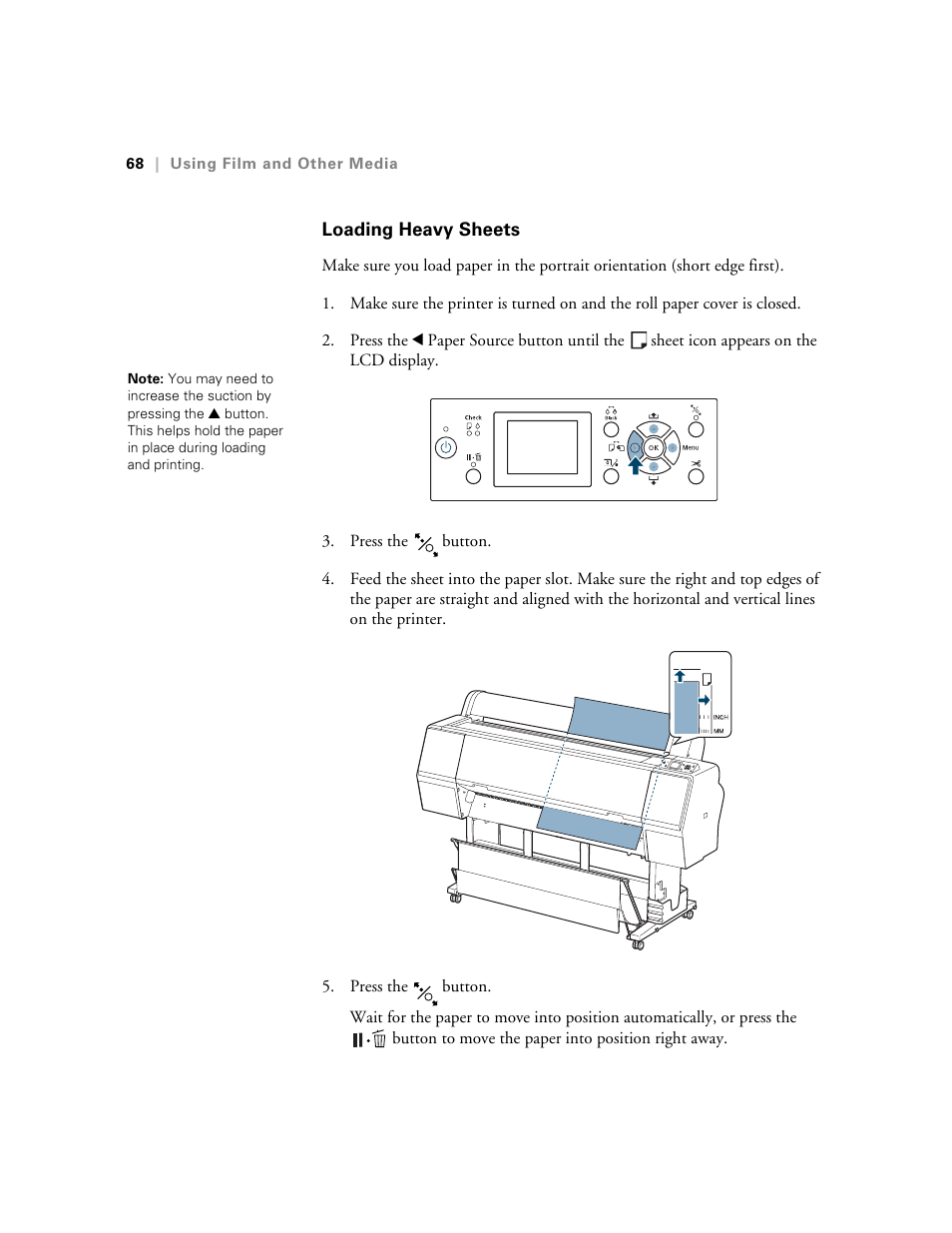 Loading heavy sheets | E-Tech STYLUS Pro WT7900 User Manual | Page 68 / 136