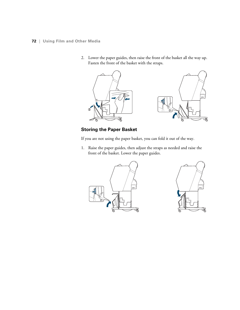 Storing the paper basket | E-Tech STYLUS Pro WT7900 User Manual | Page 72 / 136