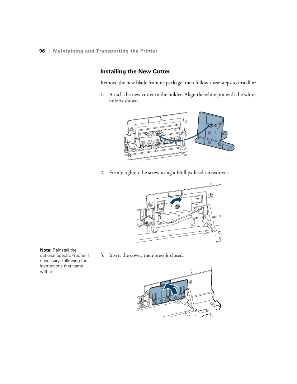 Installing the new cutter | E-Tech STYLUS Pro WT7900 User Manual | Page 96 / 136